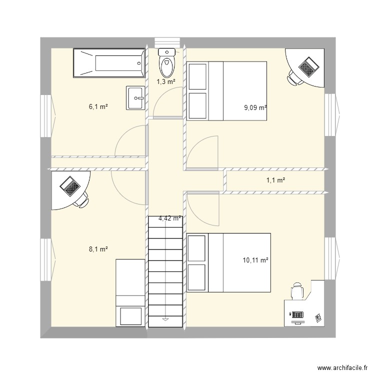 étage. Plan de 0 pièce et 0 m2