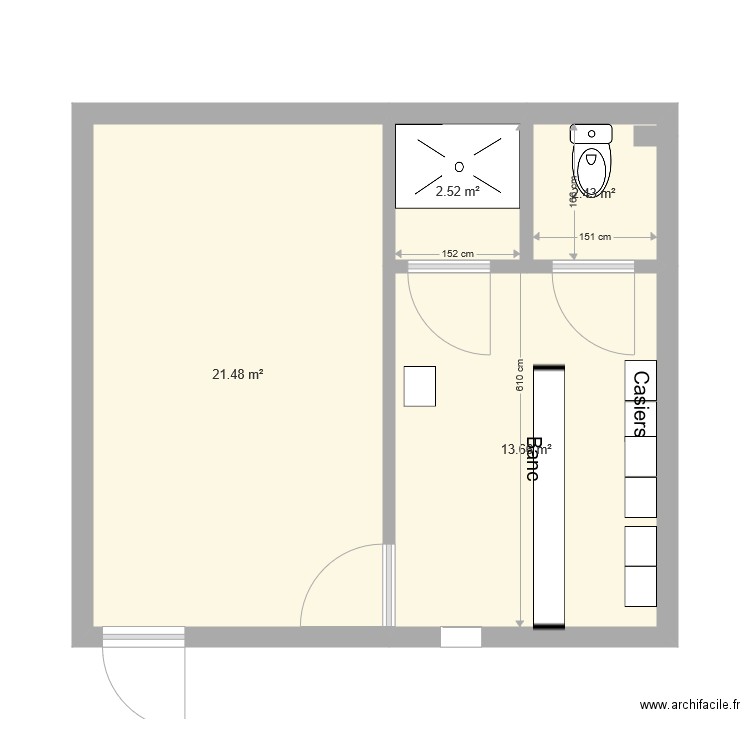 Vestiaire atelier 1. Plan de 0 pièce et 0 m2