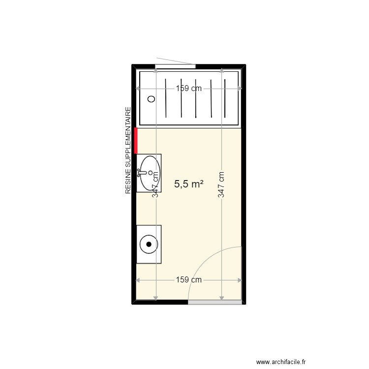 DESPREZ CLAUDIE . Plan de 1 pièce et 6 m2