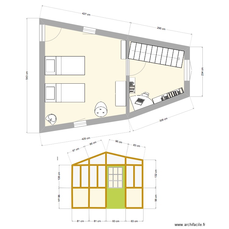 grenier Molieres 2. Plan de 24 pièces et 30 m2