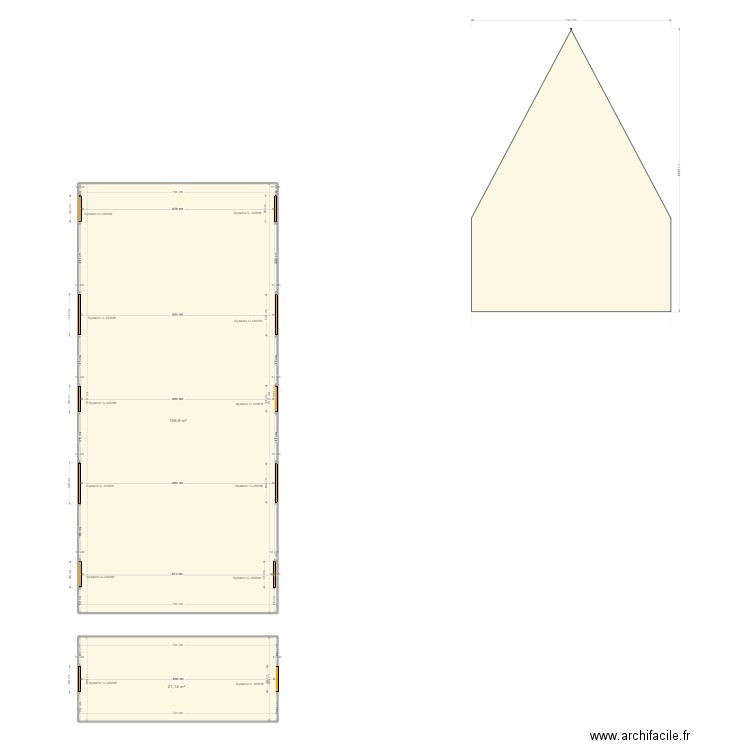 église de  Hardelot . Plan de 2 pièces et 128 m2