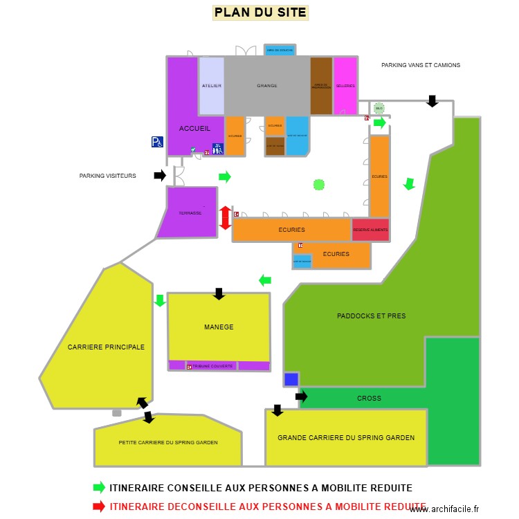 PLAN DE MASSE . Plan de 23 pièces et 2808 m2