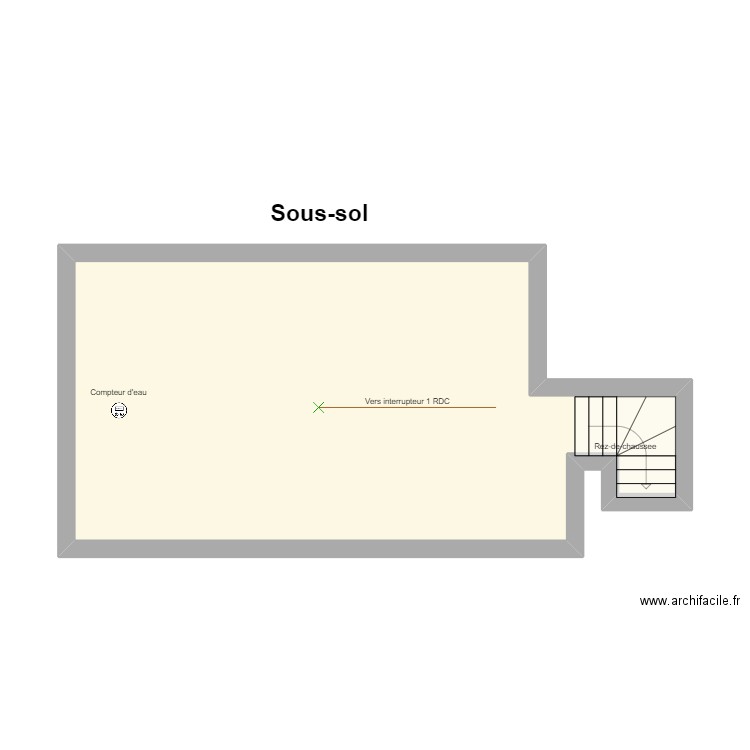 Sous-sol. Plan de 1 pièce et 32 m2