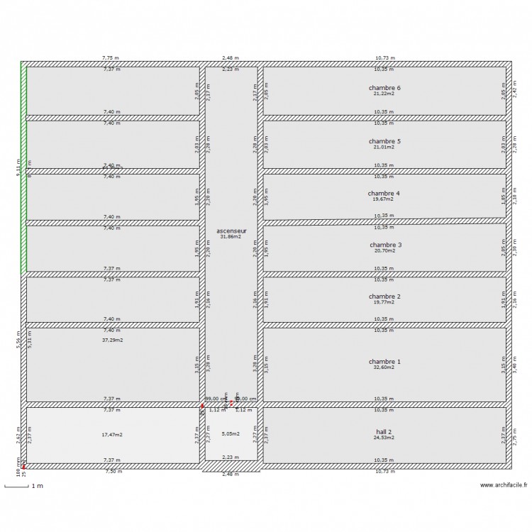 hotel. Plan de 0 pièce et 0 m2