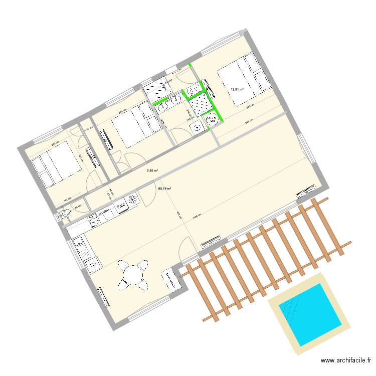 Abatilles travaux haut option1. Plan de 0 pièce et 0 m2