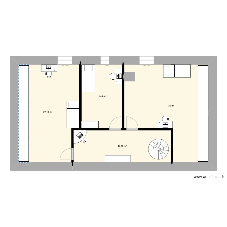 etage habitation. Plan de 0 pièce et 0 m2