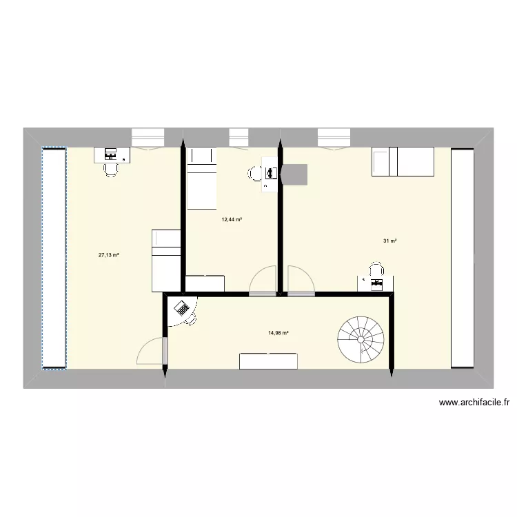etage habitation. Plan de 