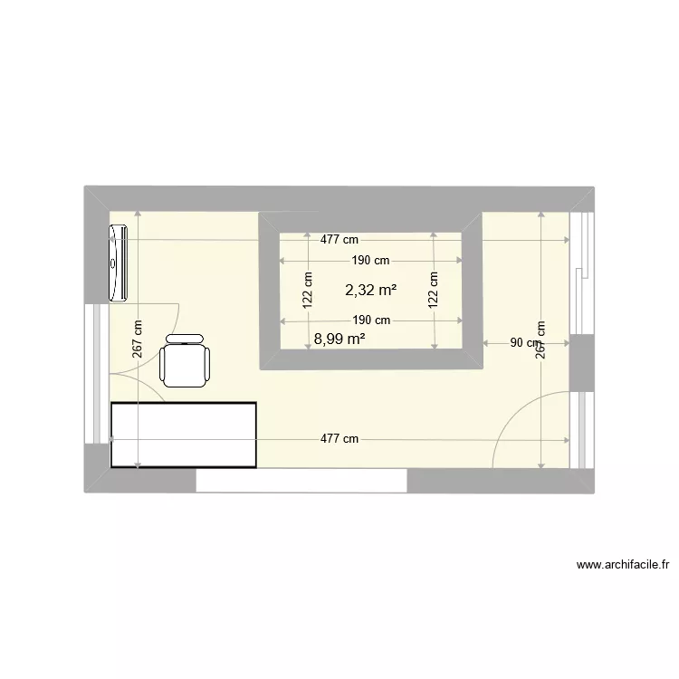 STUDIO ROLAND ANGLE DROIT. Plan de 