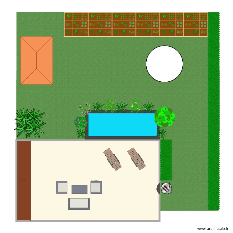 jardin bassin. Plan de 0 pièce et 0 m2