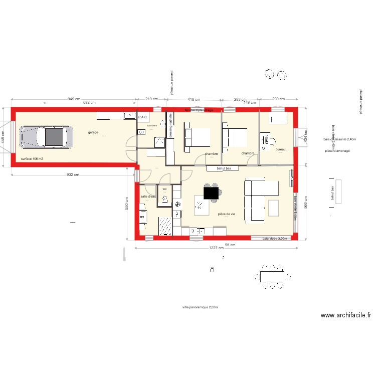 maison de 106m2 alex. Plan de 0 pièce et 0 m2