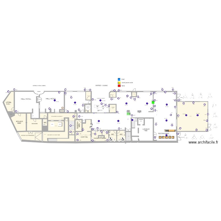 Plan de salle RDC  positionnement caméra 23 09 2019. Plan de 0 pièce et 0 m2