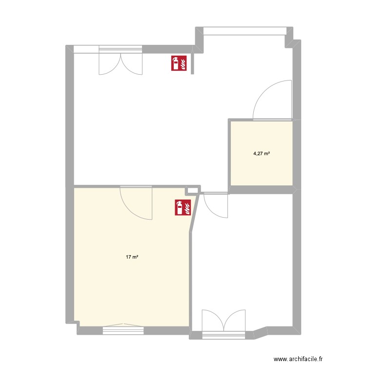 auto école. Plan de 2 pièces et 21 m2