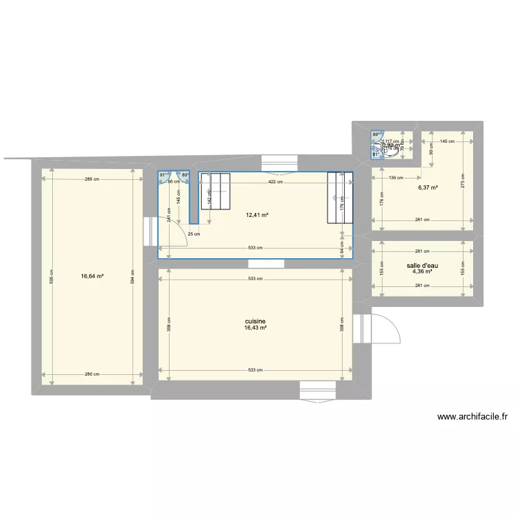 sous sol - mal cot&eacute; - pour imaginer am&eacute;nagement. Plan de 