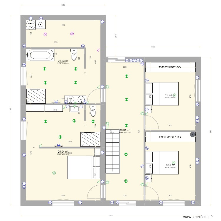 Bossuot Guillaume. Plan de 9 pièces et 180 m2