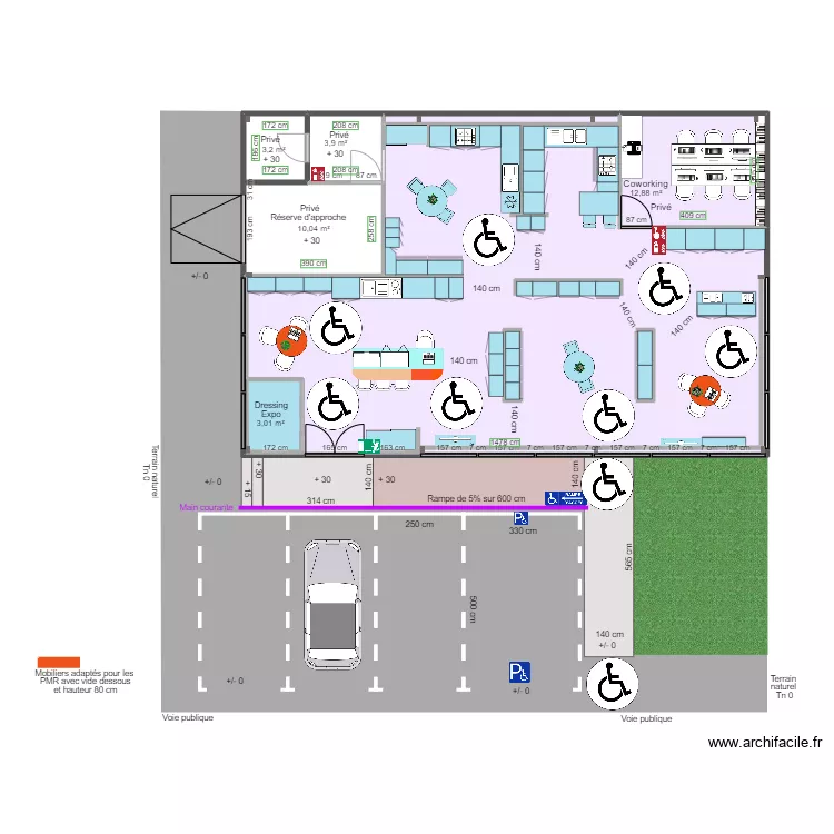 SCHMIDT APRES TRAVAUX ESPACES DE ROTATION. Plan de SCHMIDT APRES TRAVAUX ESPACES DE ROTATION. Plan de
