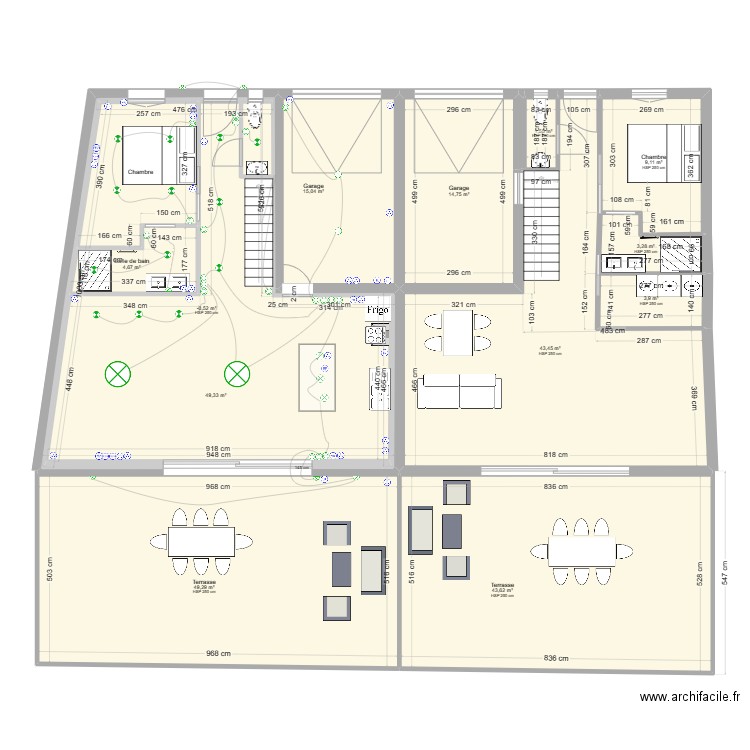 plan Dolus essais. Plan de 22 pièces et 526 m2