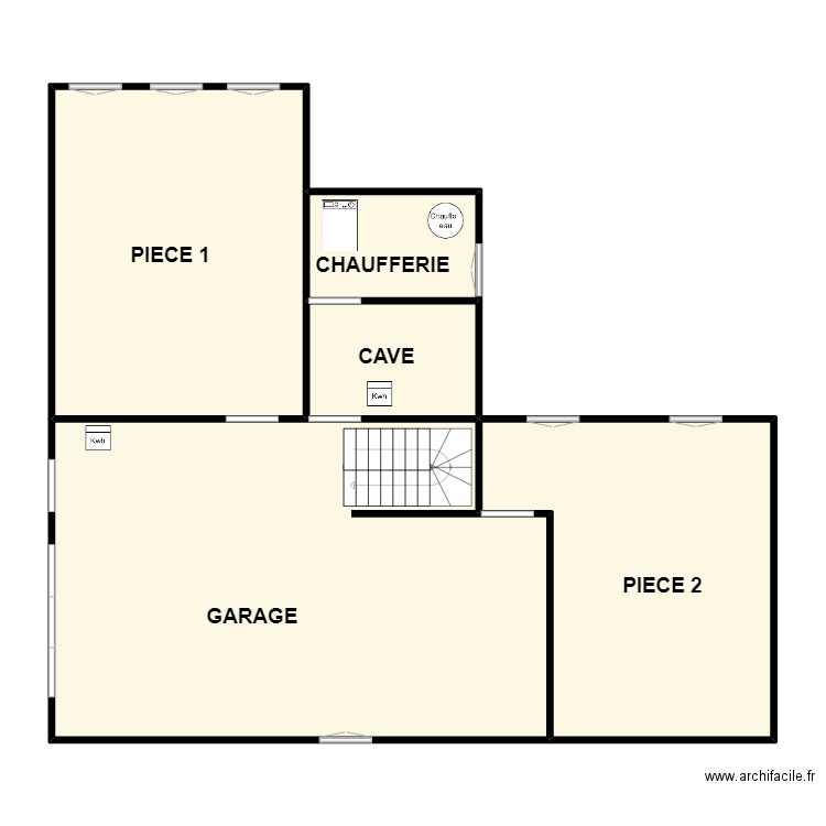 SAMSON RDC. Plan de 5 pièces et 127 m2