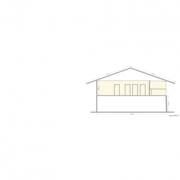 Mwamba coupe aa. Plan de 7 pièces et 36 m2