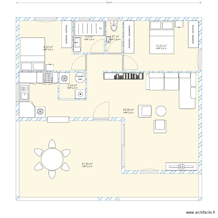 villa type 3 st esprit. Plan de 0 pièce et 0 m2