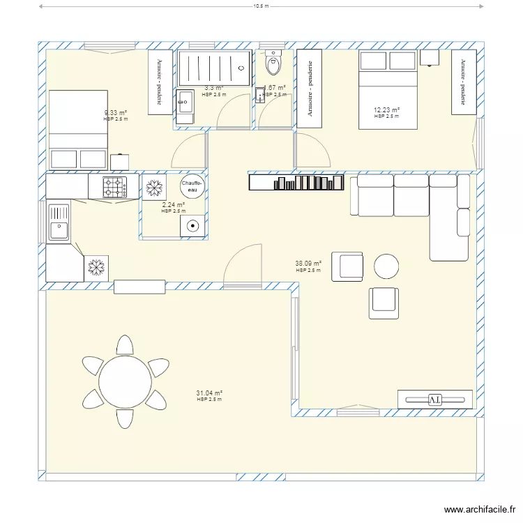 villa type 3 st esprit. Plan de 