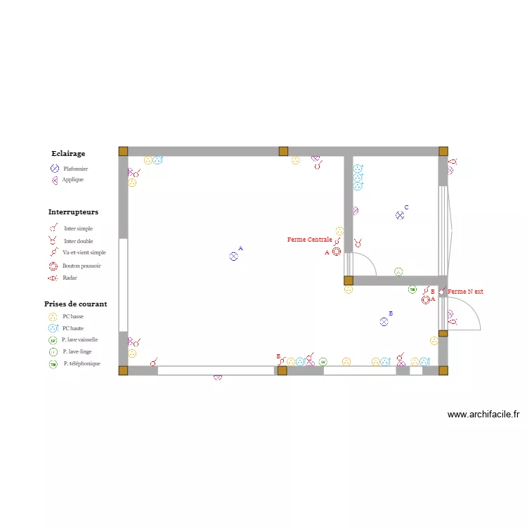 Cabane &eacute;lec rdc 2. Plan de 