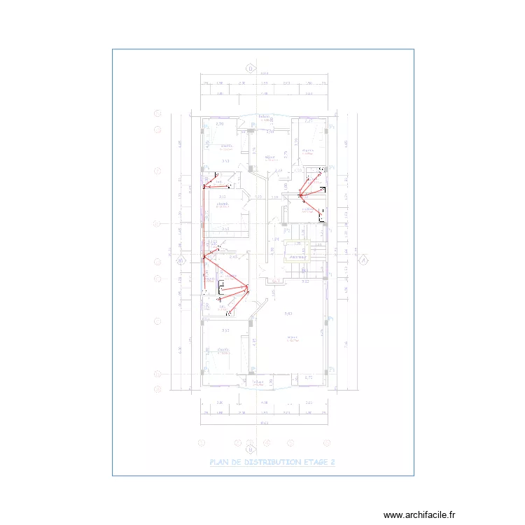 Alimentation eau chaude &eacute;tage 2. Plan de 0 pièce et 0 m2