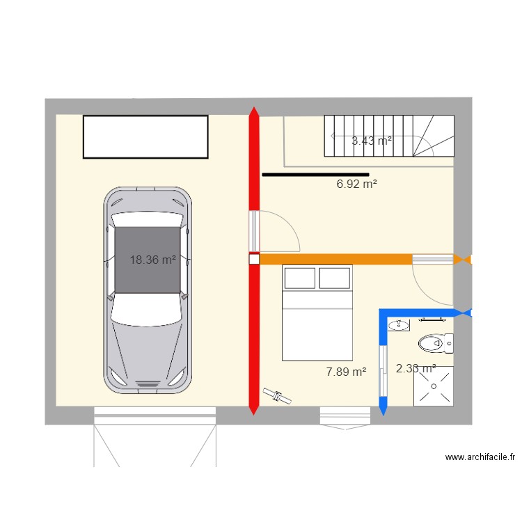 aménagement demi sous sol. Plan de 0 pièce et 0 m2