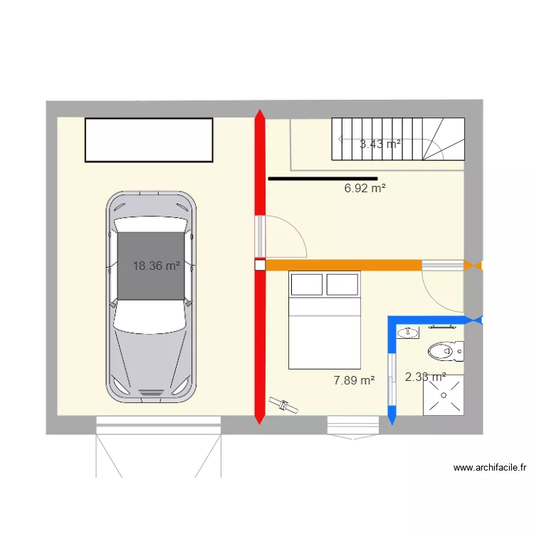 am&eacute;nagement demi sous sol. Plan de 