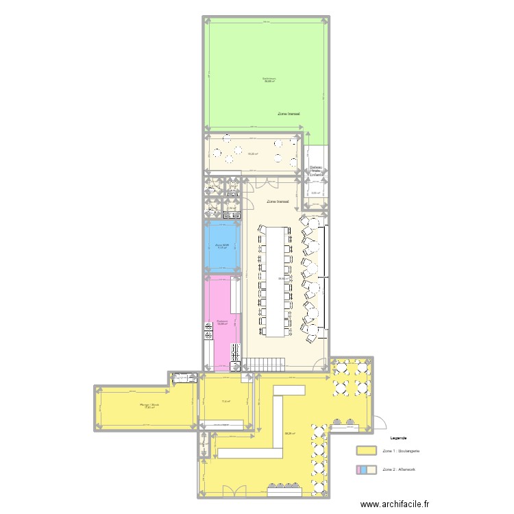 Pergola. Plan de 30 pièces et 498 m2