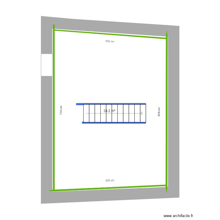Ferro - Projet étage. Plan de 4 pièces et 35 m2