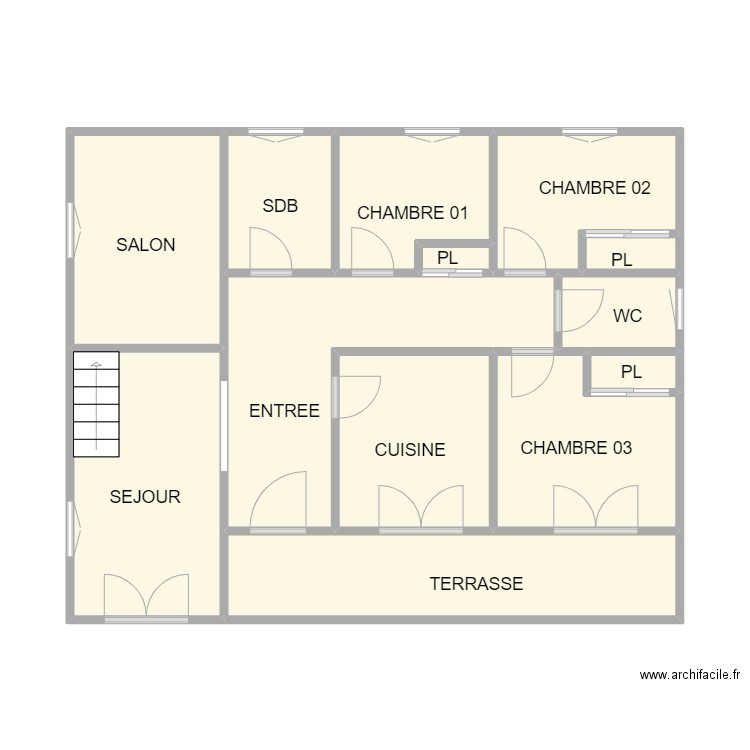 ST ANAS RDC. Plan de 13 pièces et 55 m2