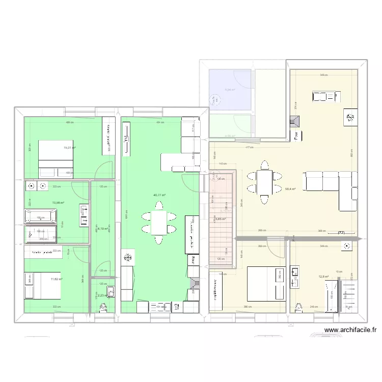 Henriville amenagement test appt 3.3. Plan de 