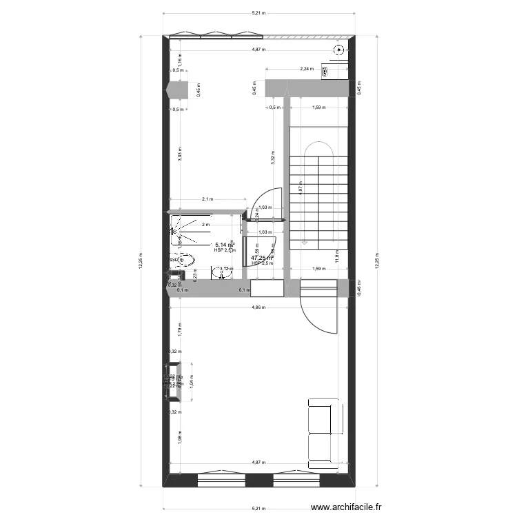 Victoire 52 version apr&egrave;s travaux v2. Plan de 