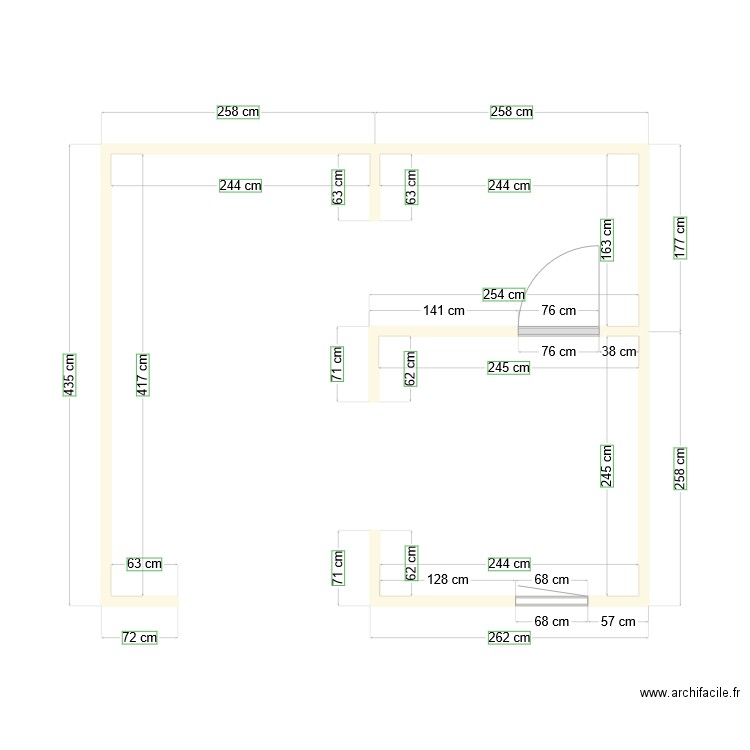 Cellule habitat côtation. Plan de 0 pièce et 0 m2