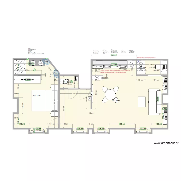 DUVIVIER 1ER ETAGE SANS CLOISON CUISINE. Plan de DUVIVIER 1ER ETAGE SANS CLOISON CUISINE. Plan de