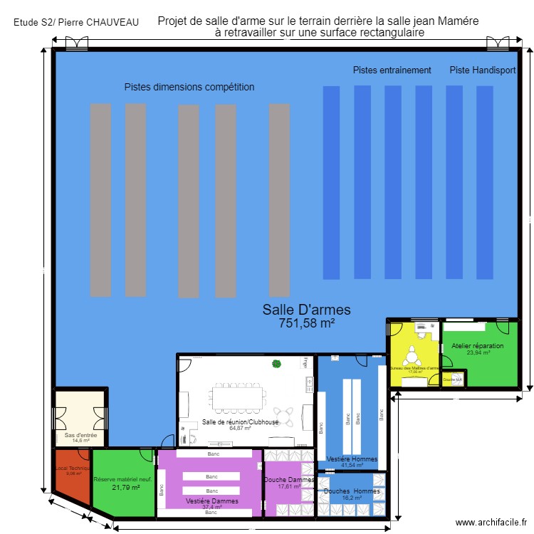 Projet ECL  . Plan de 12 pièces et 1018 m2