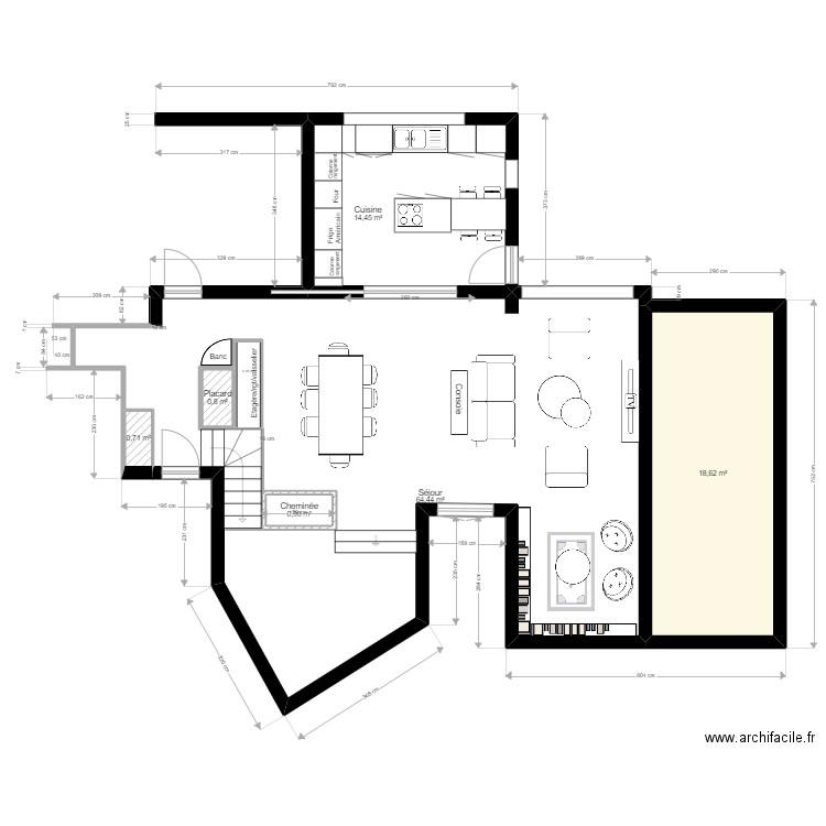 PLAN MAISON MODULE 10 copie. Plan de 7 pièces et 105 m2