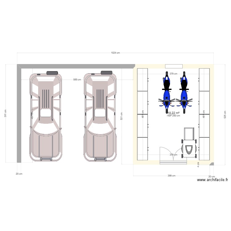 CARPORT. Plan de 1 pièce et 18 m2