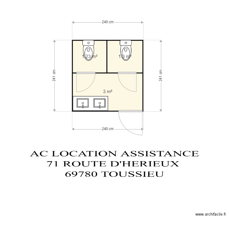 sanitaire 2 wc. Plan de 0 pièce et 0 m2