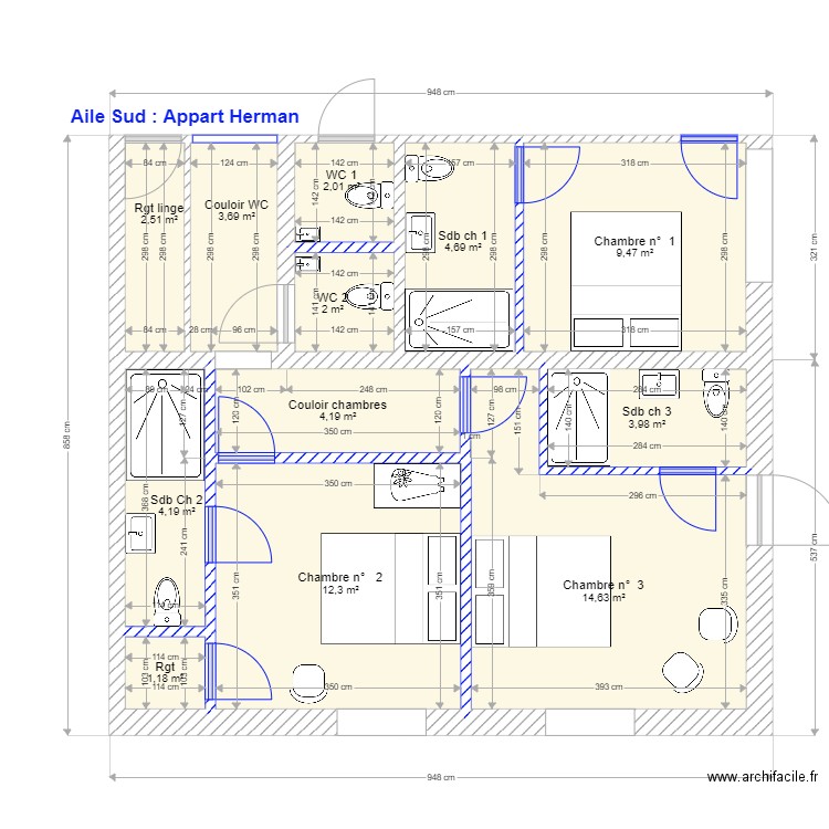 Appartement Herman. Plan de 0 pièce et 0 m2