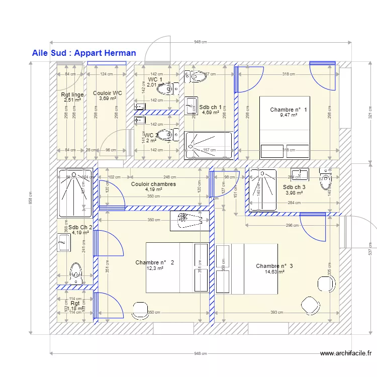 Appartement Herman. Plan de 