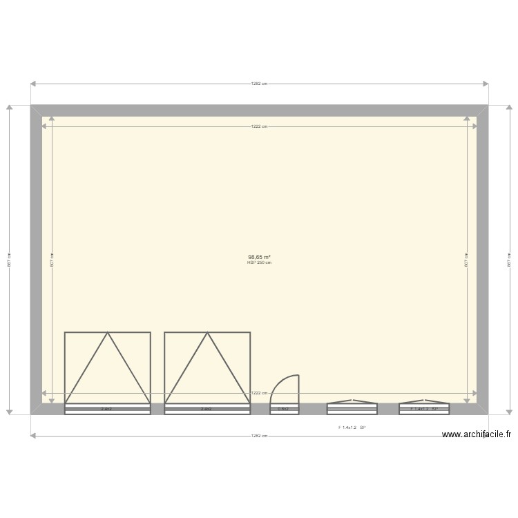 SALETTE. Plan de 1 pièce et 99 m2