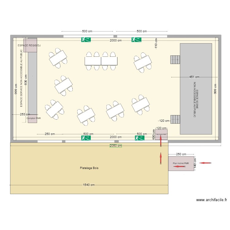 CHAPITEAU MONT PLAGE TYPE P II. Plan de 1 pièce et 200 m2