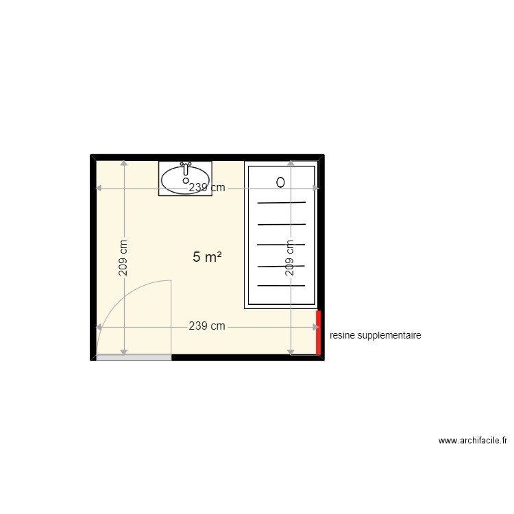 ANNICHIARICCO MARIE CLAIRE . Plan de 1 pièce et 5 m2