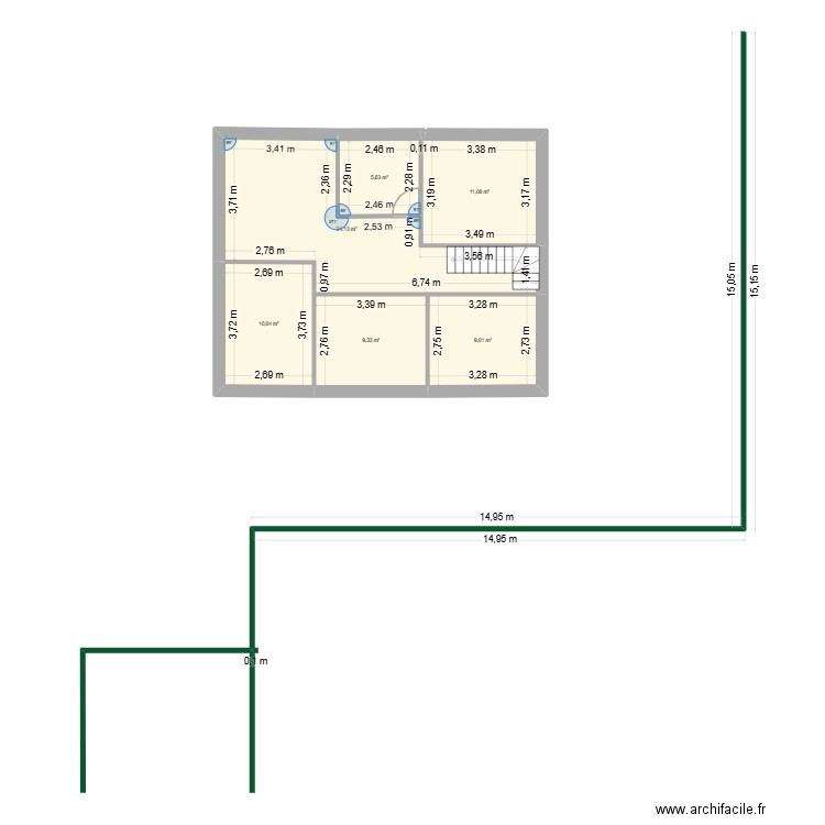 RAPH2. Plan de 6 pièces et 69 m2