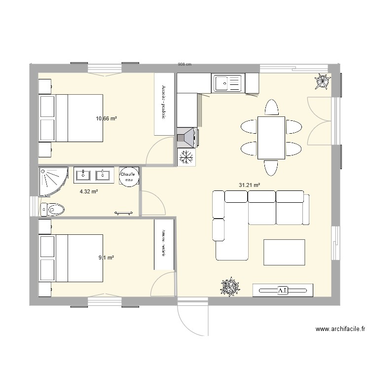 maison 60m2. Plan de 0 pièce et 0 m2