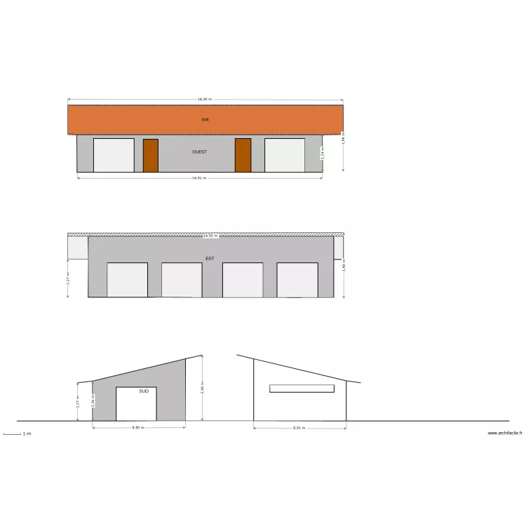 garage 4 faces. Plan de garage 4 faces. Plan de