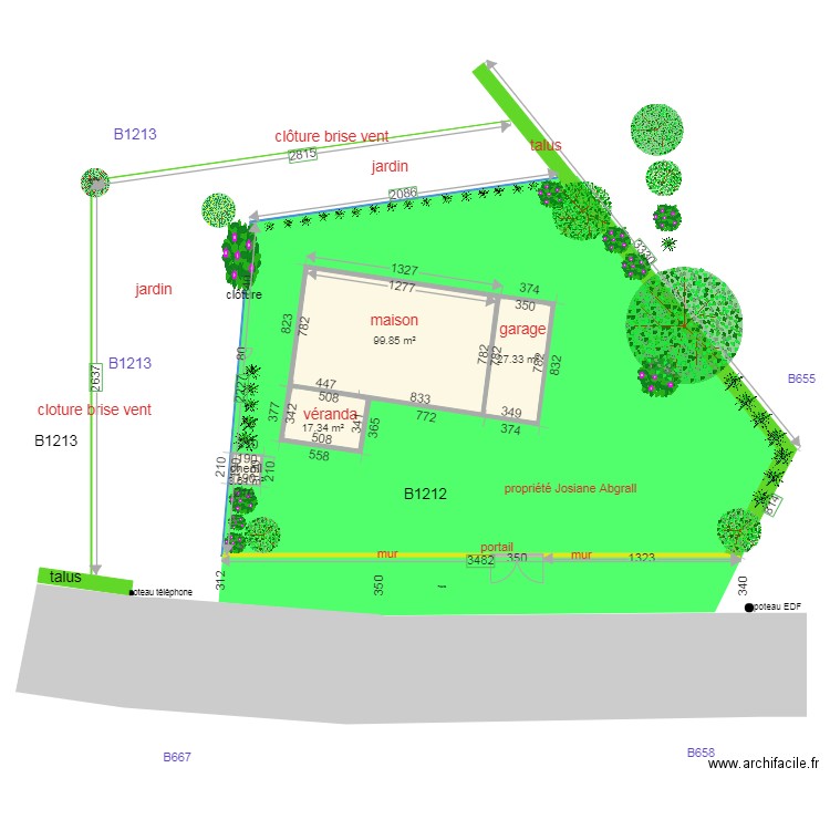 plan de masse avant projet 133. Plan de 0 pièce et 0 m2