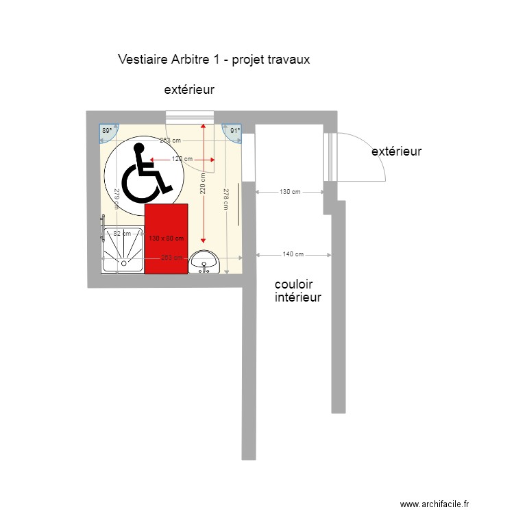 vestiaires arbitres gymnase livron 2. Plan de 0 pièce et 0 m2