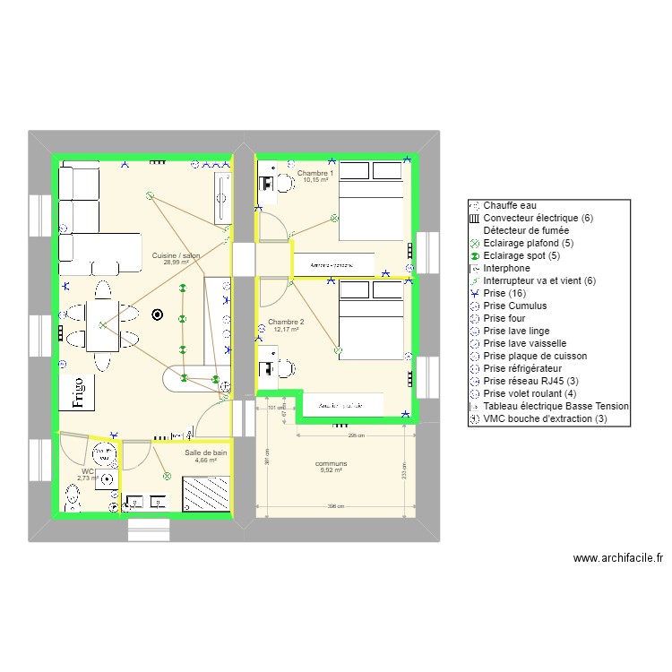 22/08/2022 R+1. Plan de 8 pièces et 134 m2